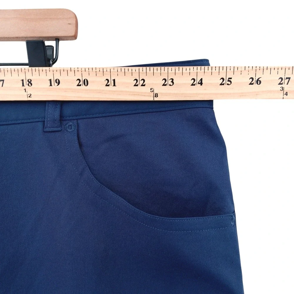 Peter Millar Performance 5-Pocket Pants Mens 48x28 Blue Poly Regular Golf EB66